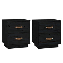   Nachtkastjes 2 St 40X34X45 Cm Massief Grenenhout Zwart