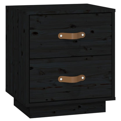   Nachtkastjes 2 St 40X34X45 Cm Massief Grenenhout Zwart