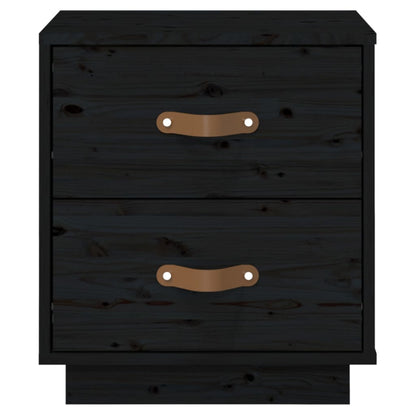   Nachtkastjes 2 St 40X34X45 Cm Massief Grenenhout Zwart