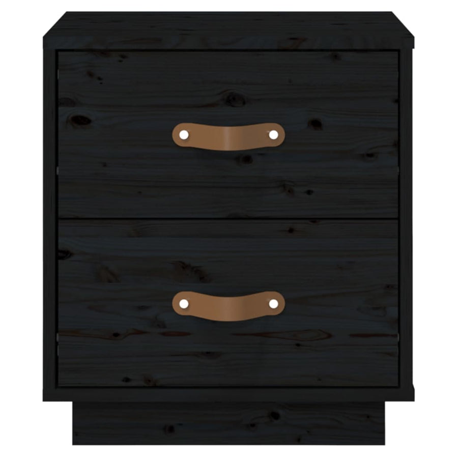   Nachtkastjes 2 St 40X34X45 Cm Massief Grenenhout Zwart