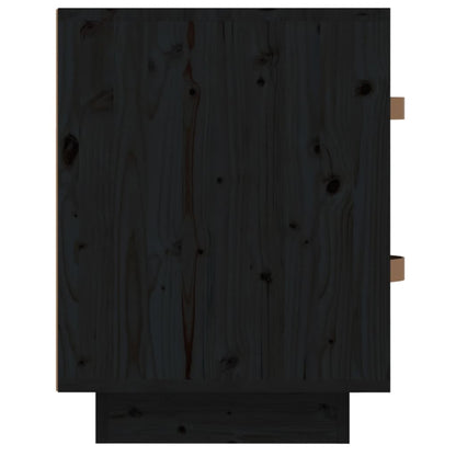   Nachtkastjes 2 St 40X34X45 Cm Massief Grenenhout Zwart