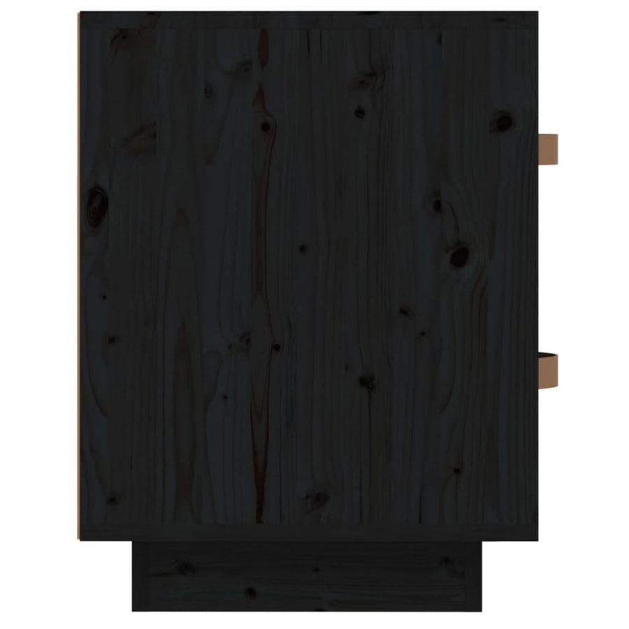   Nachtkastjes 2 St 40X34X45 Cm Massief Grenenhout Zwart