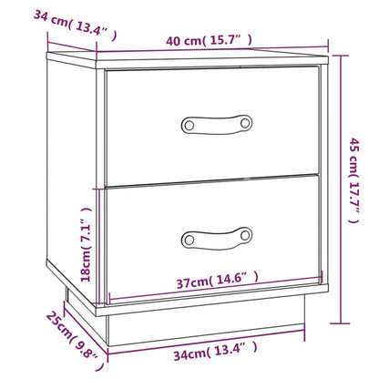   Nachtkastjes 2 St 40X34X45 Cm Massief Grenenhout Zwart
