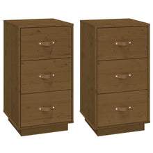   Nachtkastjes 2 St 40X40X75 Cm Massief Grenenhout Honingbruin