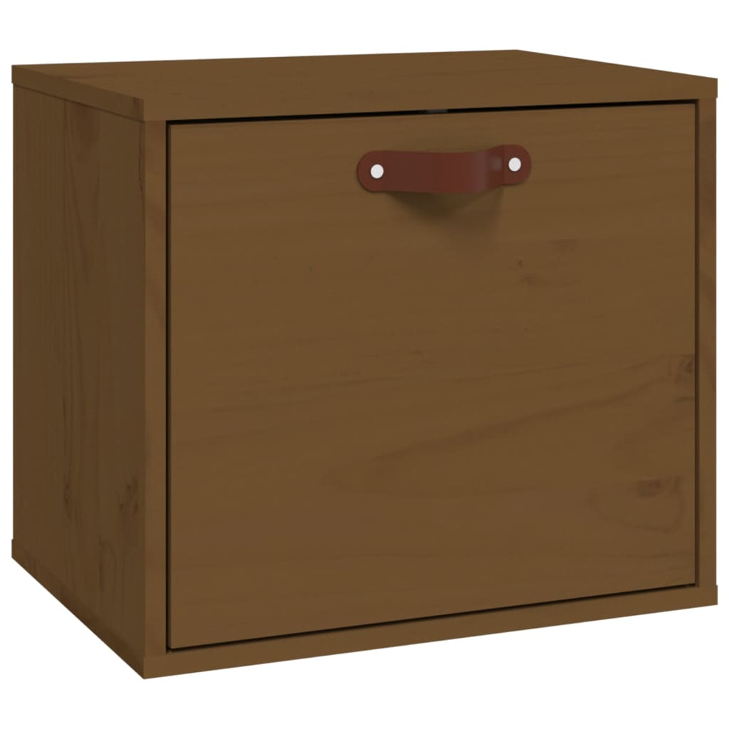 Wandkast 40X30X35 Cm Massief Grenenhout Honingbruin