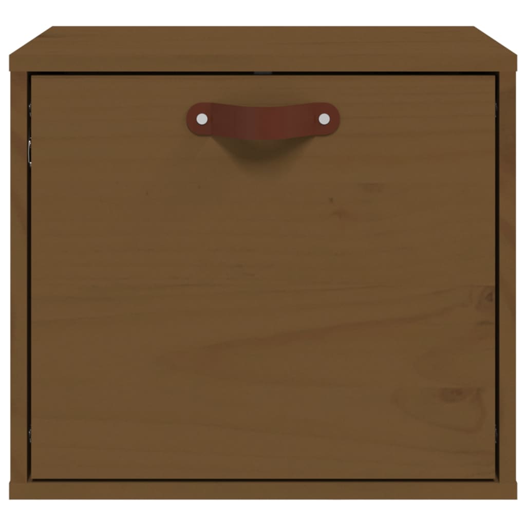Wandkast 40X30X35 Cm Massief Grenenhout Honingbruin