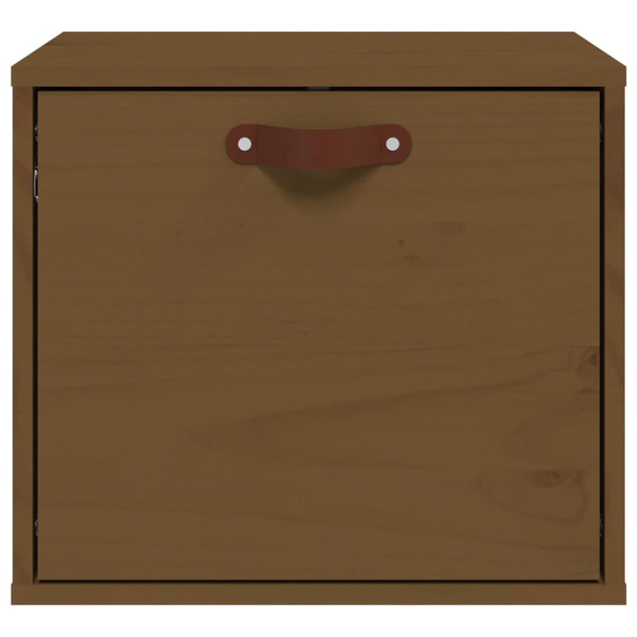 Wandkast 40X30X35 Cm Massief Grenenhout Honingbruin