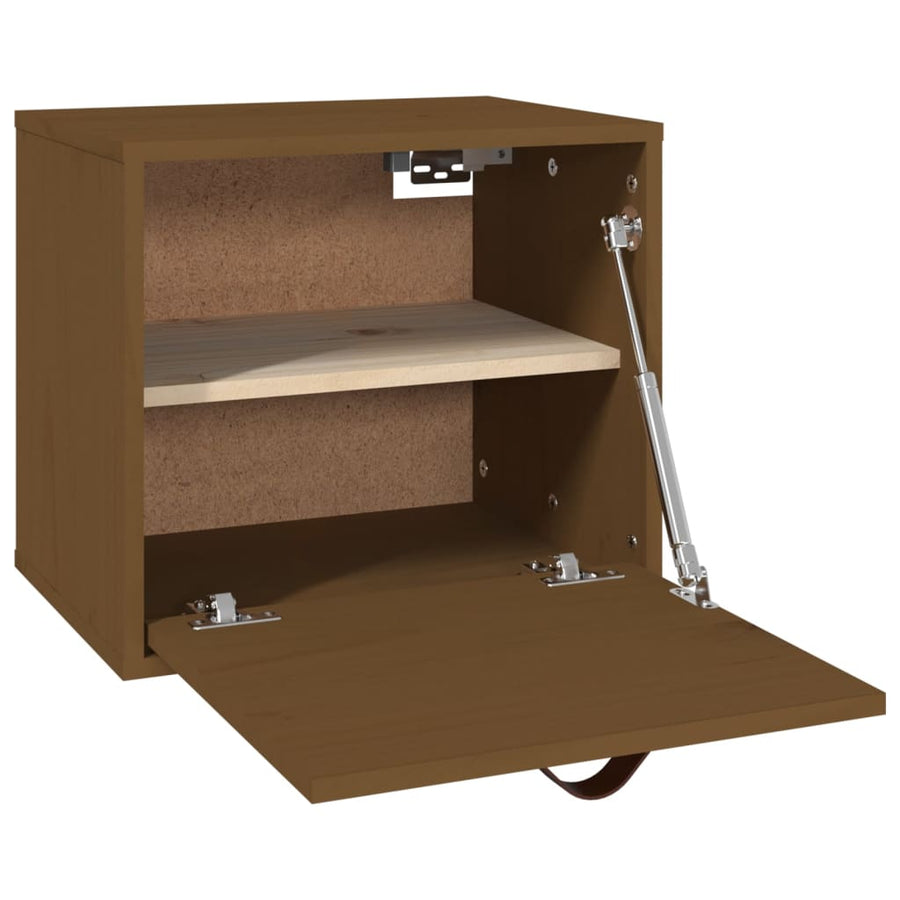 Wandkast 40X30X35 Cm Massief Grenenhout Honingbruin