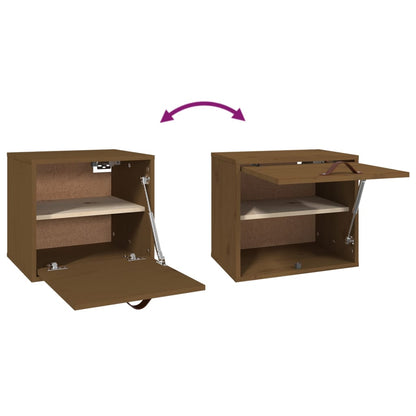 Wandkast 40X30X35 Cm Massief Grenenhout Honingbruin