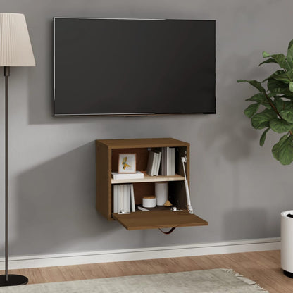 Wandkast 40X30X35 Cm Massief Grenenhout Honingbruin