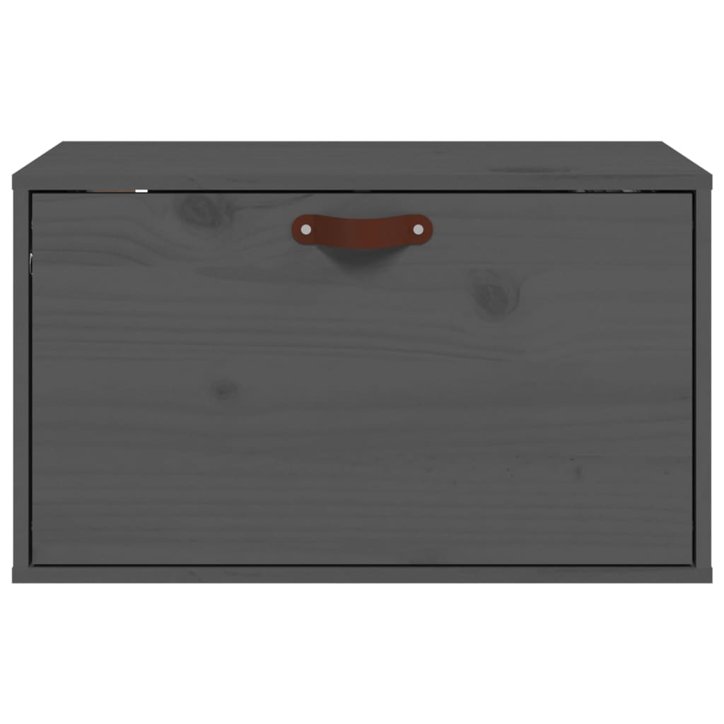 Wandkast 60X30X35 Cm Massief Grenenhout Grijs
