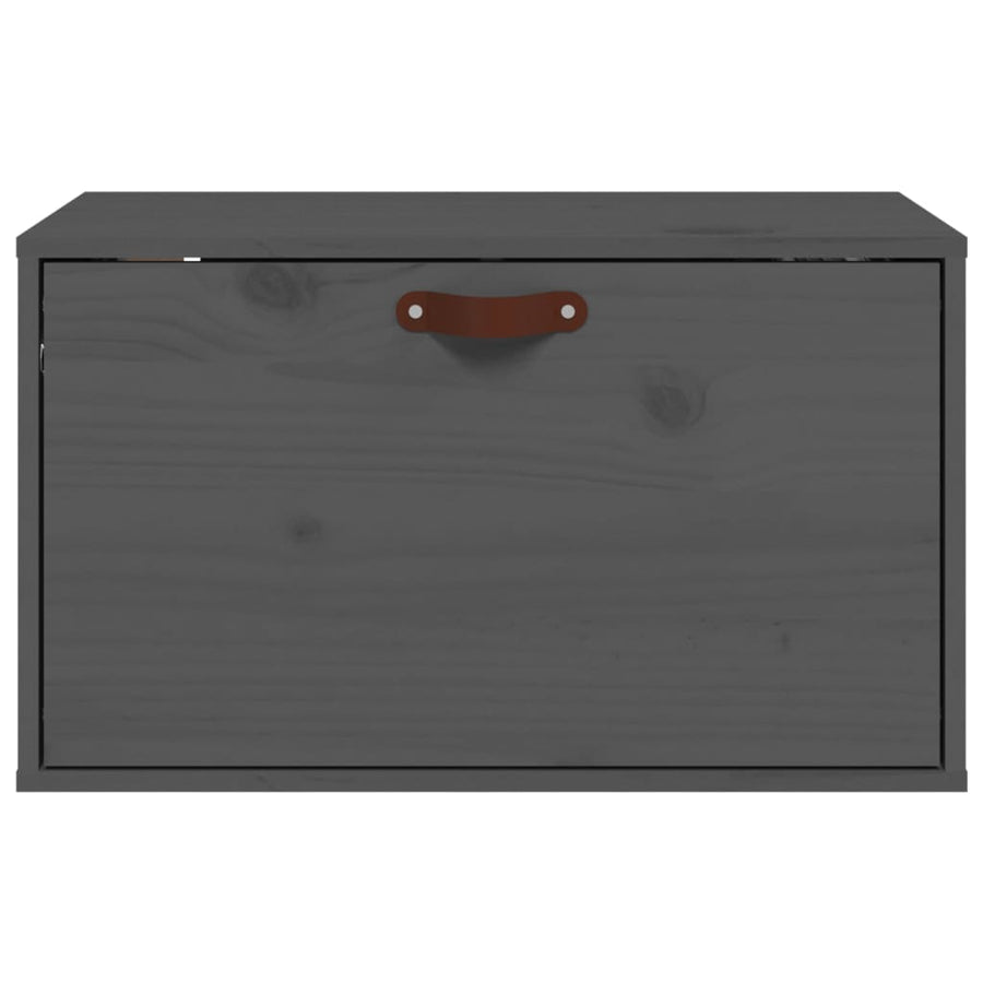 Wandkast 60X30X35 Cm Massief Grenenhout Grijs