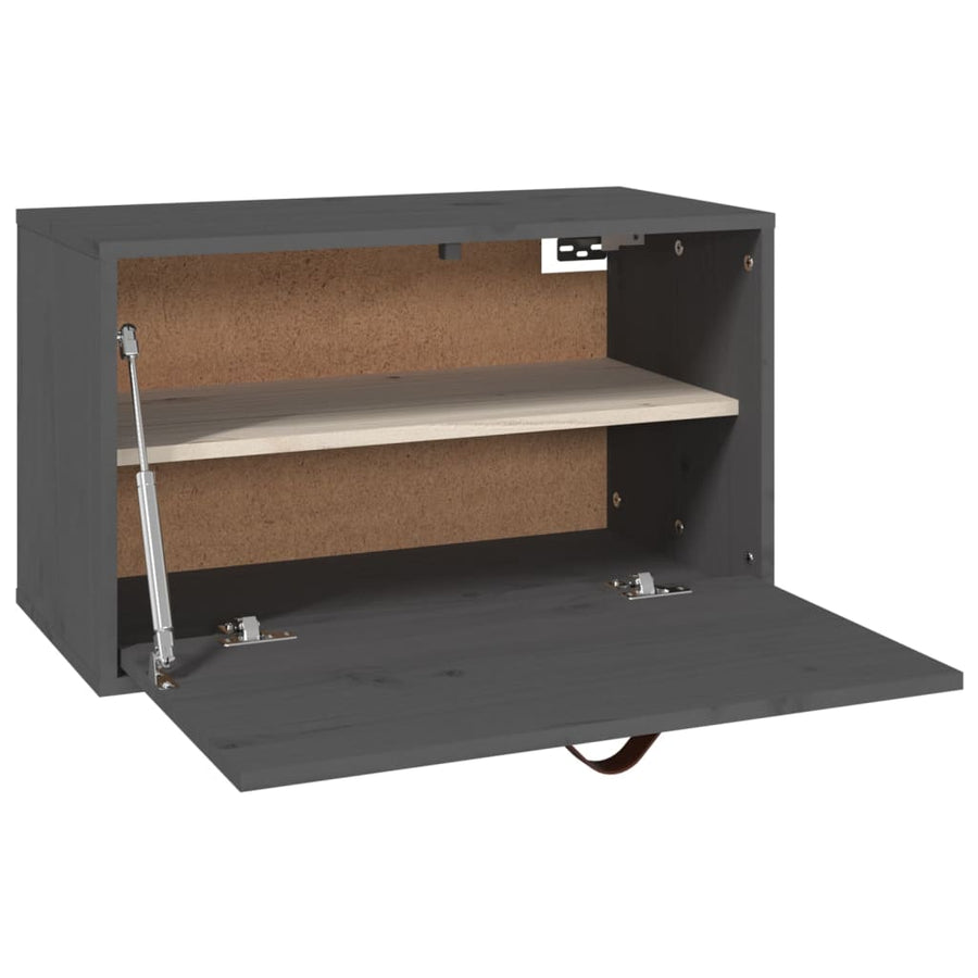 Wandkast 60X30X35 Cm Massief Grenenhout Grijs