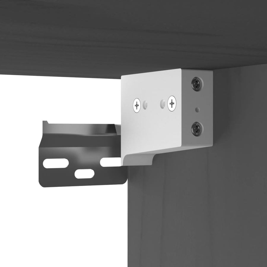 Wandkast 60X30X35 Cm Massief Grenenhout Grijs