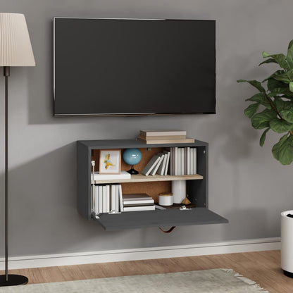 Wandkast 60X30X35 Cm Massief Grenenhout Grijs