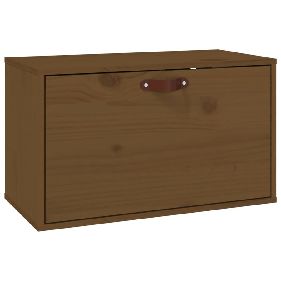 Wandkast 60X30X35 Cm Massief Grenenhout Honingbruin