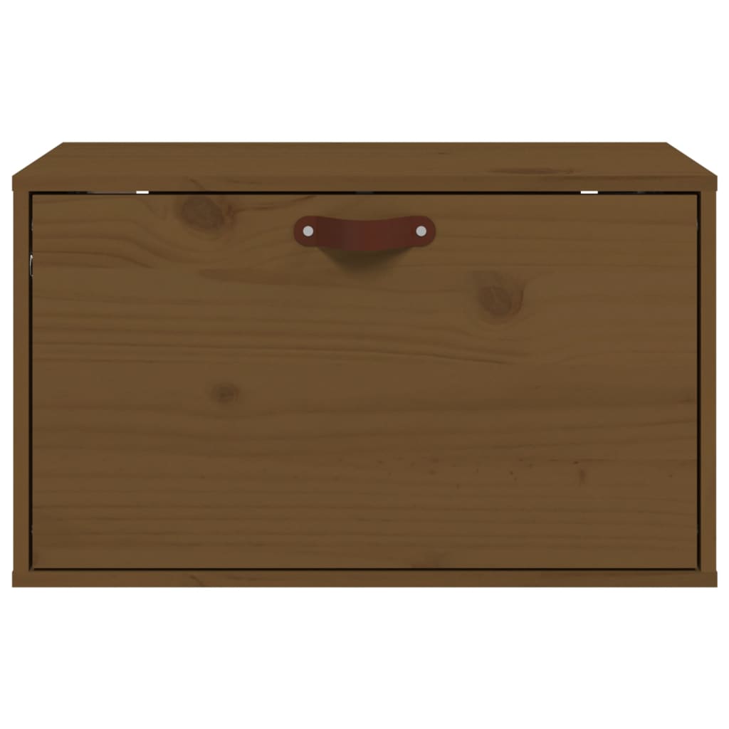 Wandkast 60X30X35 Cm Massief Grenenhout Honingbruin
