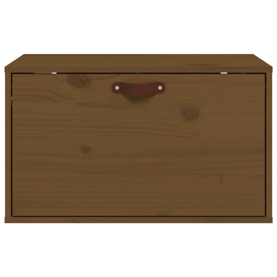 Wandkast 60X30X35 Cm Massief Grenenhout Honingbruin