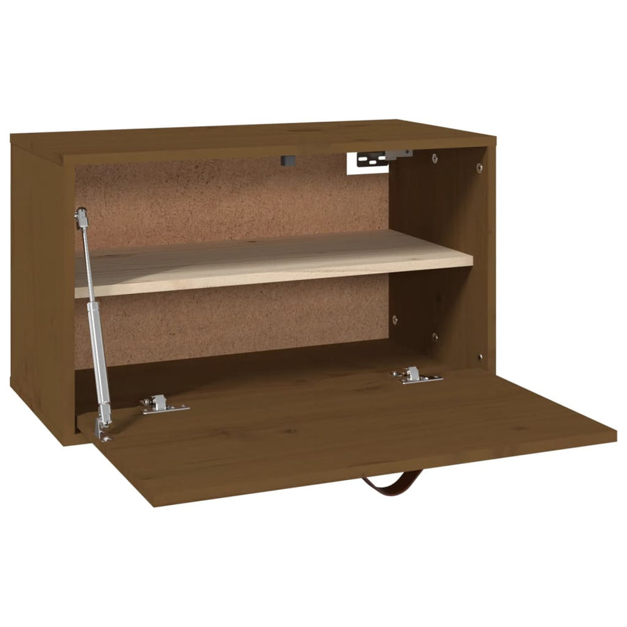 Wandkast 60X30X35 Cm Massief Grenenhout Honingbruin