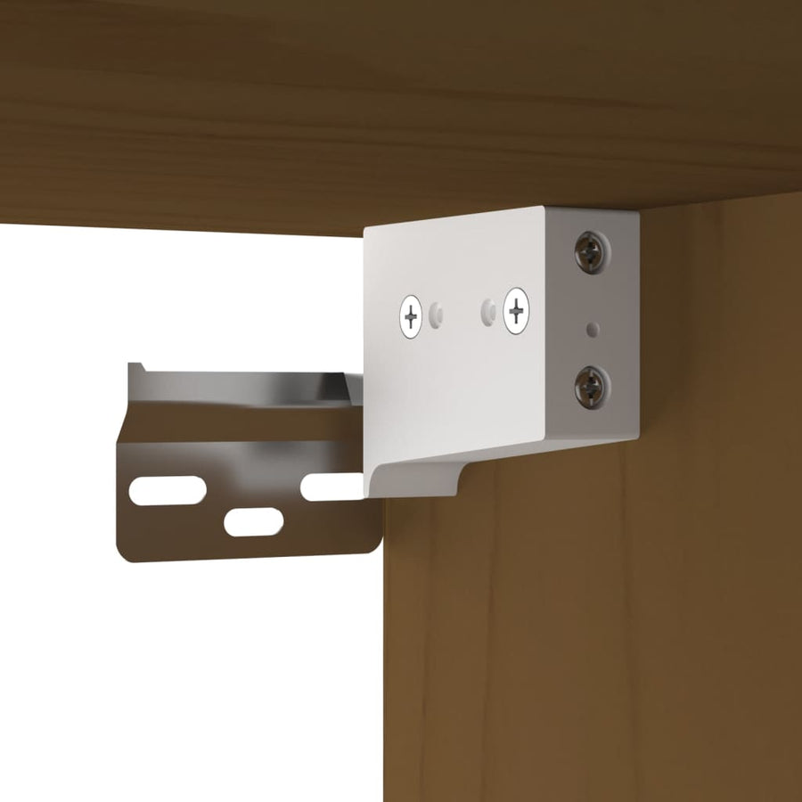 Wandkast 60X30X35 Cm Massief Grenenhout Honingbruin
