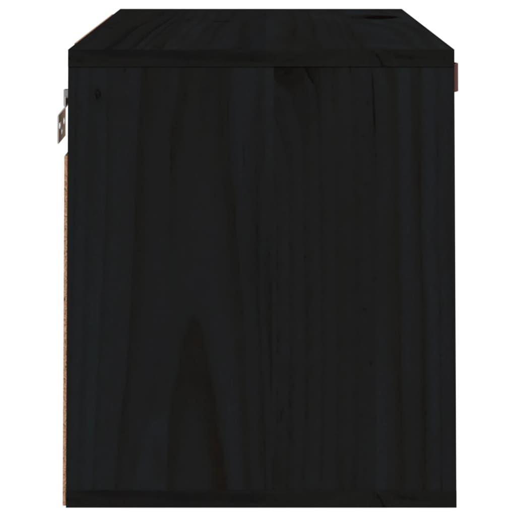 Wandkast 60X30X35 Cm Massief Grenenhout Zwart