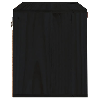 Wandkast 60X30X35 Cm Massief Grenenhout Zwart