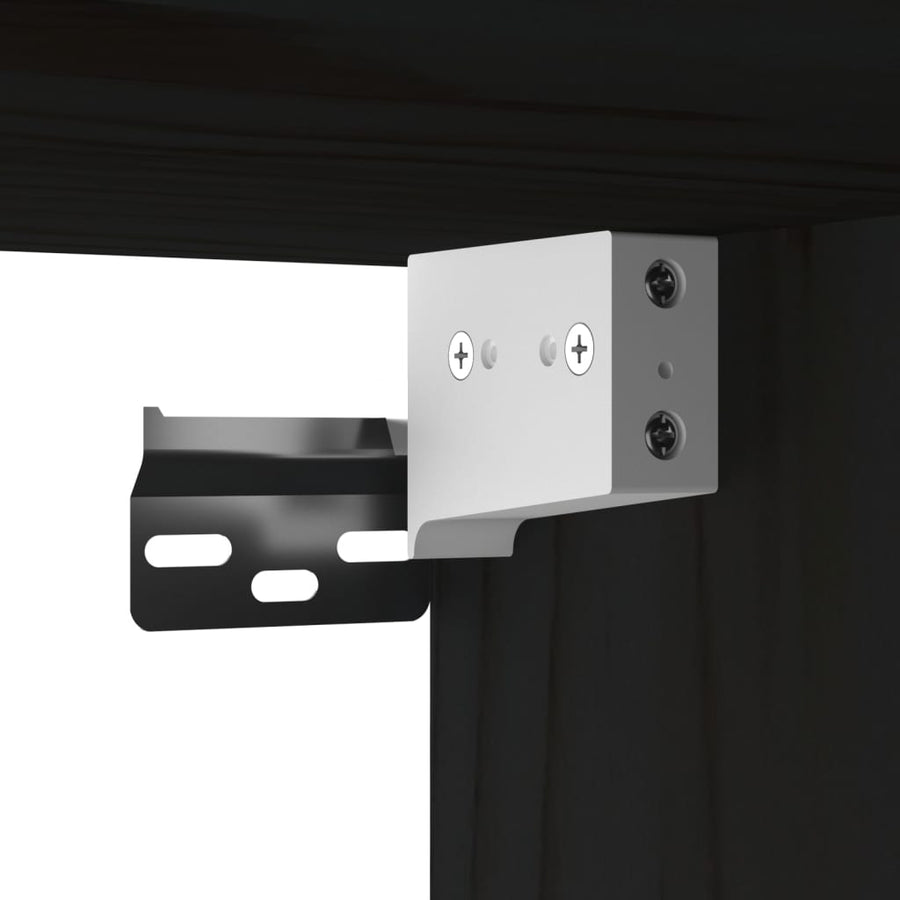 Wandkast 60X30X35 Cm Massief Grenenhout Zwart