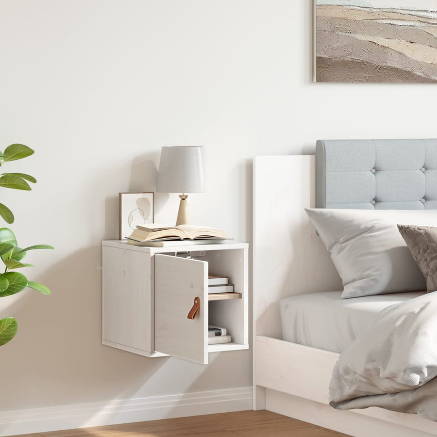 Wandkast 31,5X30X30 Cm Massief Grenenhout Wit