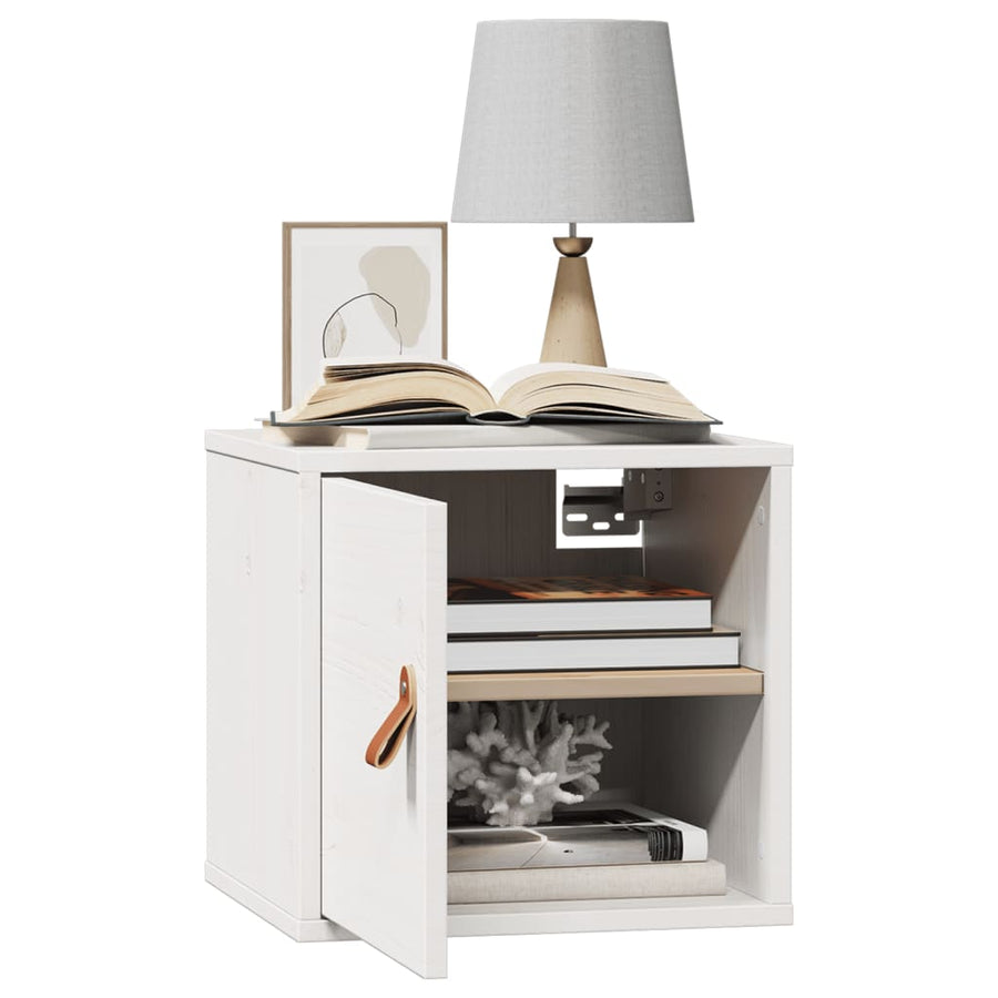 Wandkast 31,5X30X30 Cm Massief Grenenhout Wit