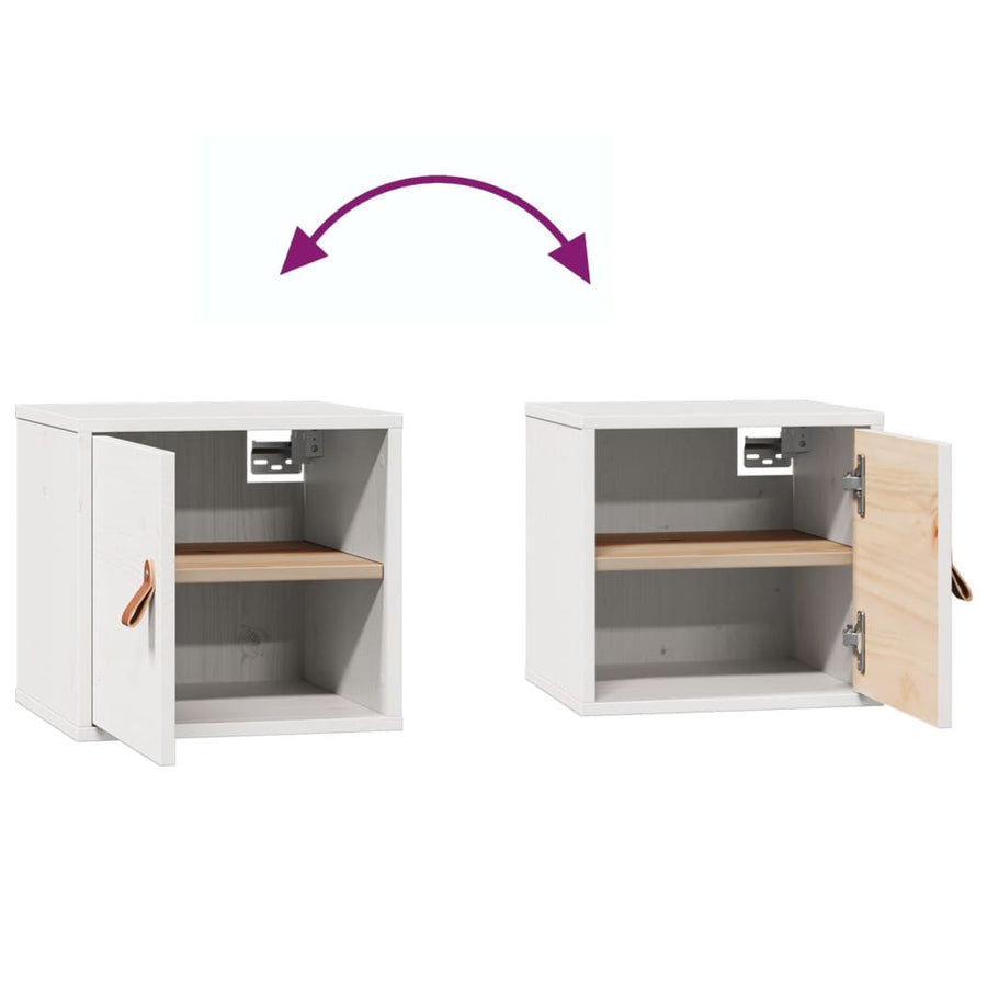 Wandkast 31,5X30X30 Cm Massief Grenenhout Wit