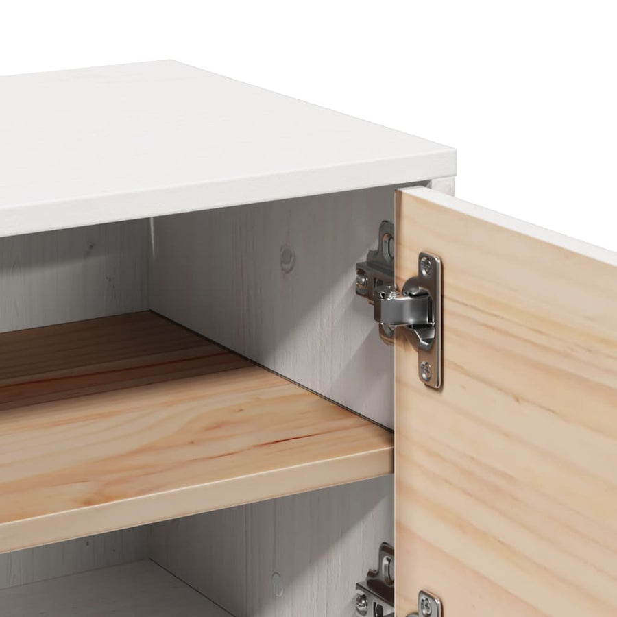 Wandkast 31,5X30X30 Cm Massief Grenenhout Wit