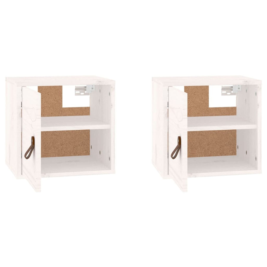 Wandkasten 31,5X30X30 Cm Massief Grenenhout 2 Wit