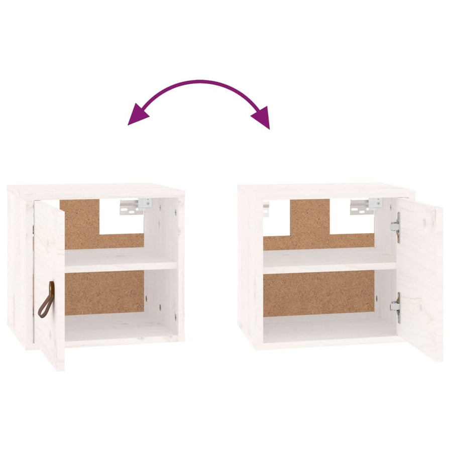 Wandkasten 31,5X30X30 Cm Massief Grenenhout 2 Wit