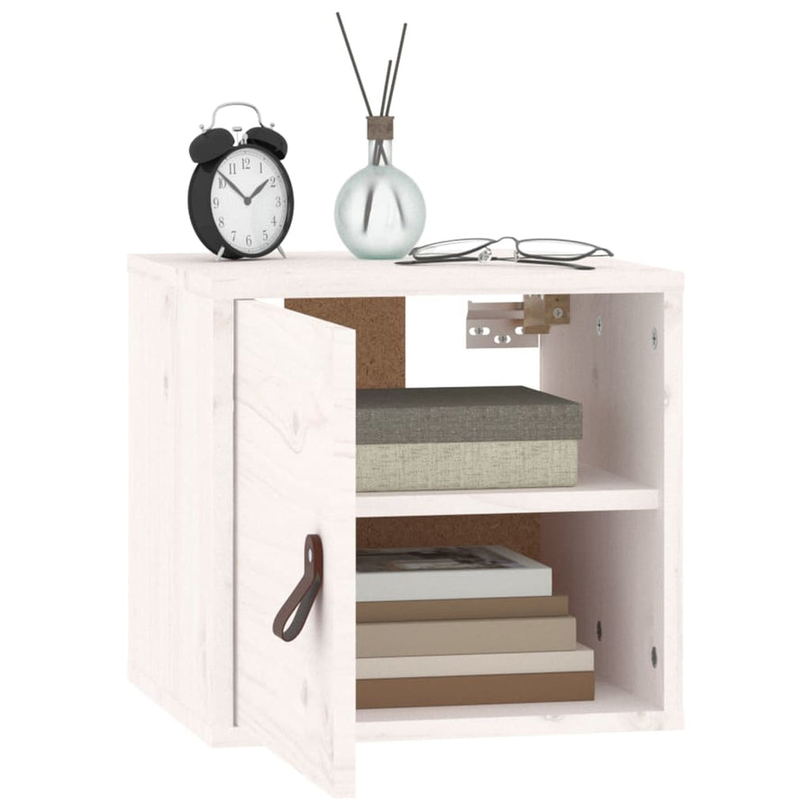 Wandkasten 31,5X30X30 Cm Massief Grenenhout 2 Wit