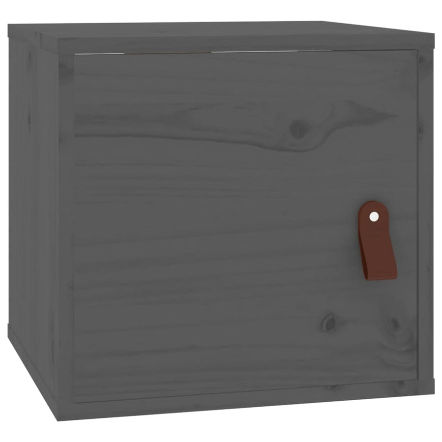 Wandkast 3,5X30X30 Cm Massief Grenenhout 1 Grijs