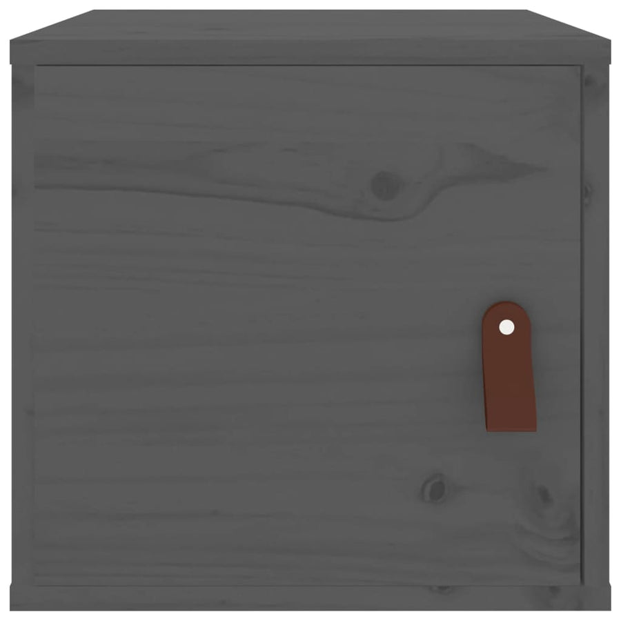 Wandkast 3,5X30X30 Cm Massief Grenenhout 1 Grijs