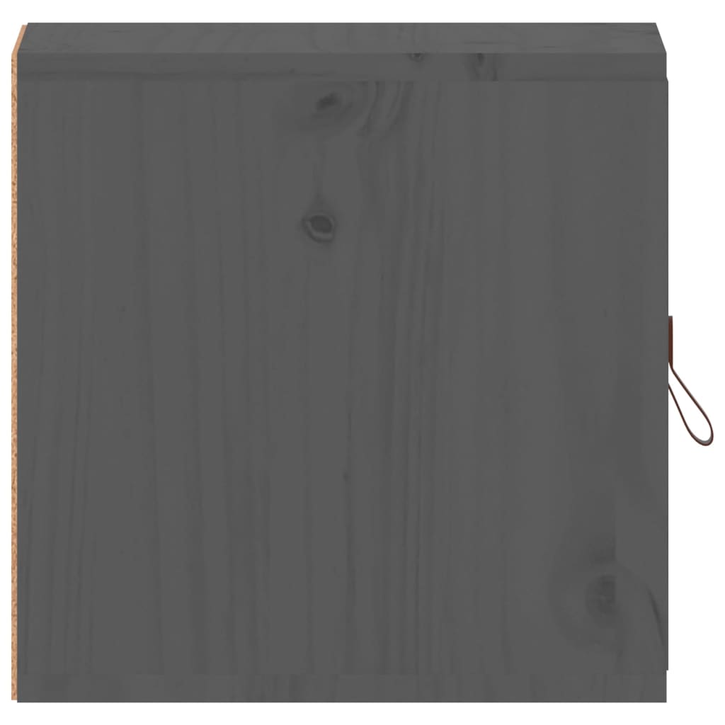 Wandkast 3,5X30X30 Cm Massief Grenenhout 1 Grijs