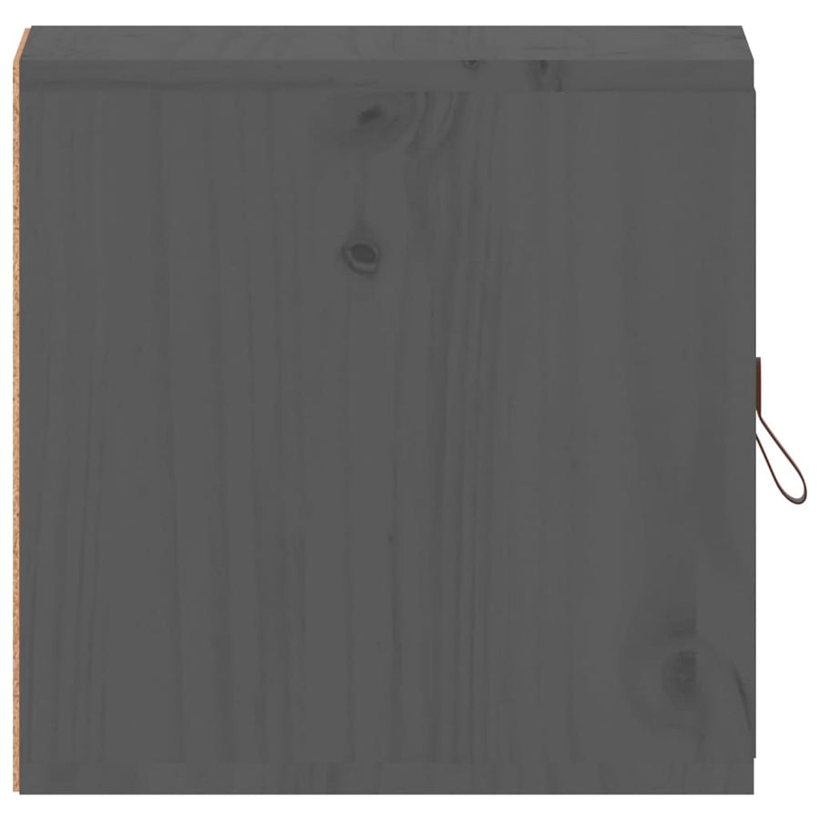 Wandkast 3,5X30X30 Cm Massief Grenenhout 1 Grijs