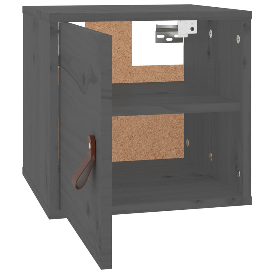 Wandkast 3,5X30X30 Cm Massief Grenenhout 1 Grijs