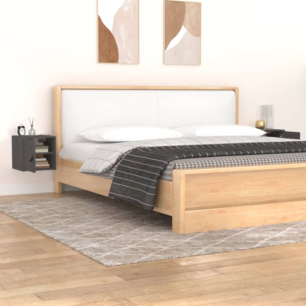 Wandkasten 31,5X30X30 Cm Massief Grenenhout 2 Grijs