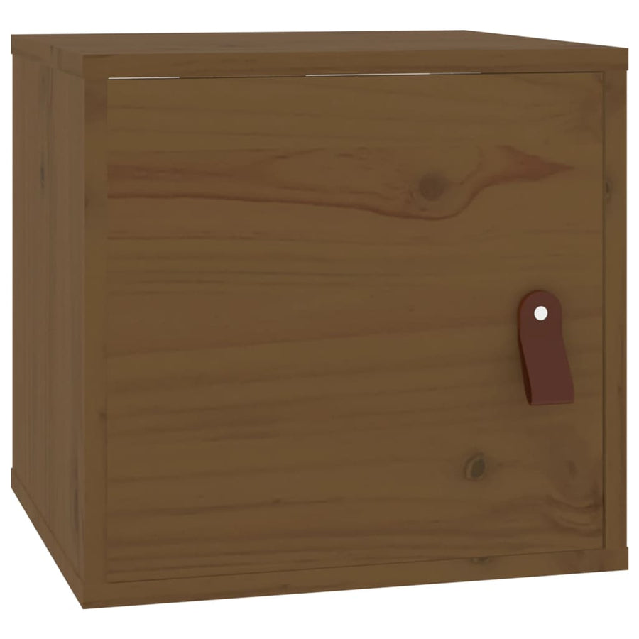 Wandkast 3,5X30X30 Cm Massief Grenenhout 1 Honingbruin