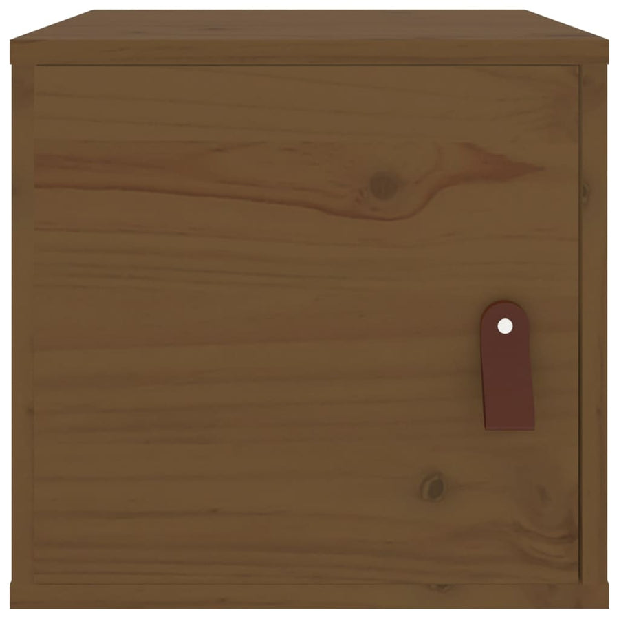 Wandkast 3,5X30X30 Cm Massief Grenenhout 1 Honingbruin