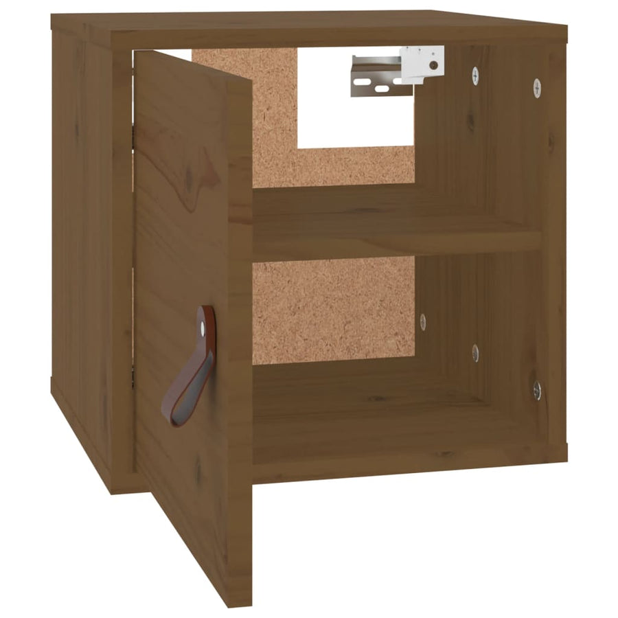 Wandkast 3,5X30X30 Cm Massief Grenenhout 1 Honingbruin