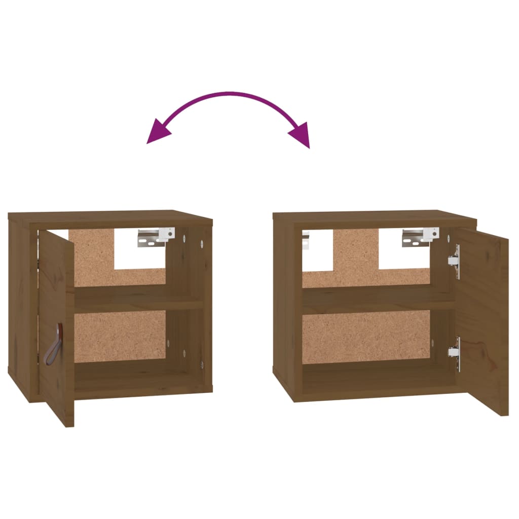 Wandkast 3,5X30X30 Cm Massief Grenenhout 1 Honingbruin