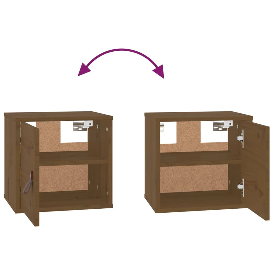 Wandkast 3,5X30X30 Cm Massief Grenenhout 1 Honingbruin