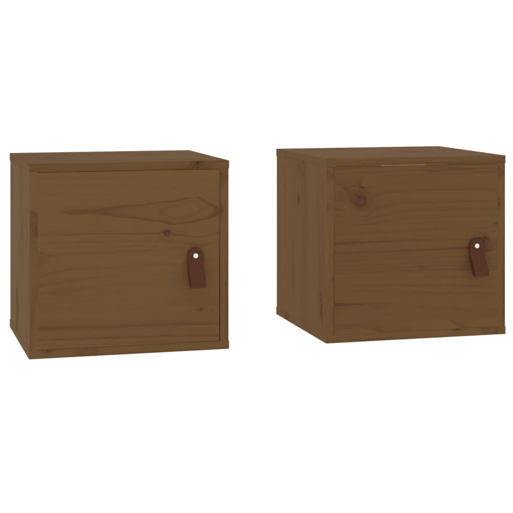 Wandkasten 31,5X30X30 Cm Massief Grenenhout 2 Honingbruin