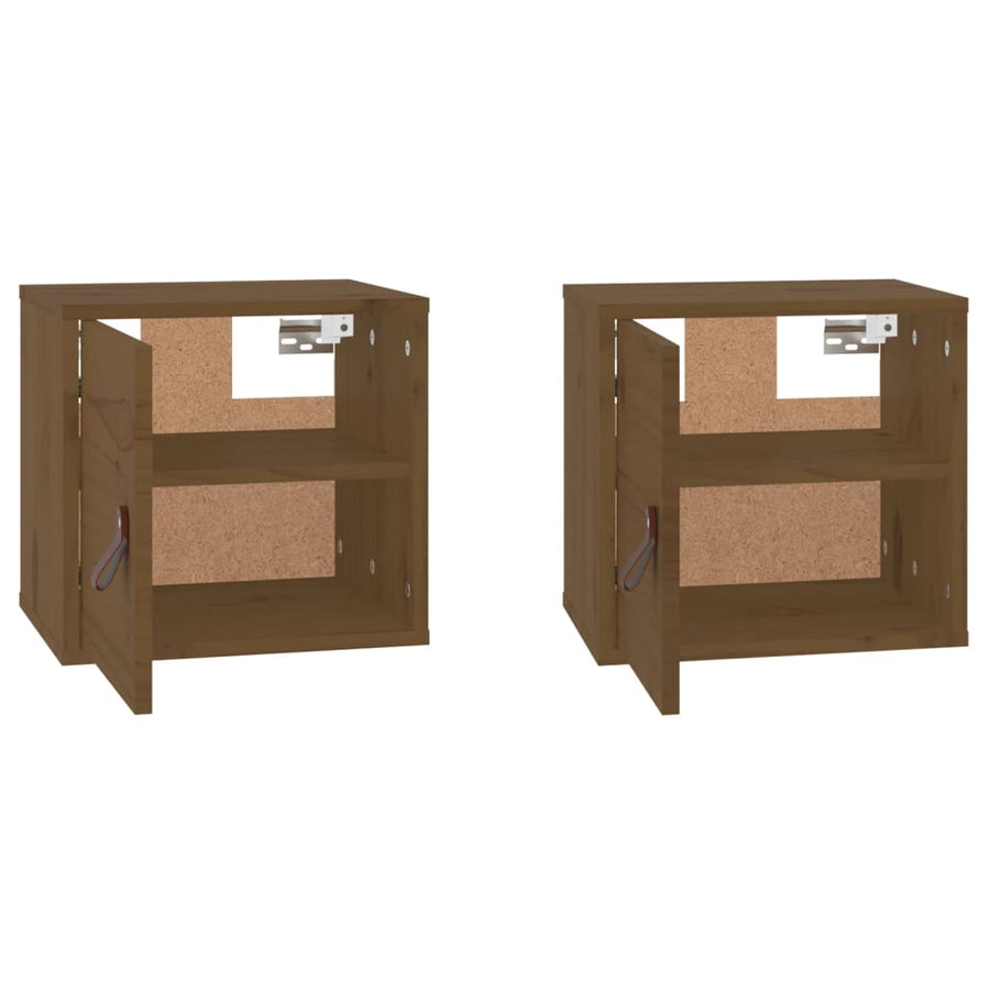 Wandkasten 31,5X30X30 Cm Massief Grenenhout 2 Honingbruin