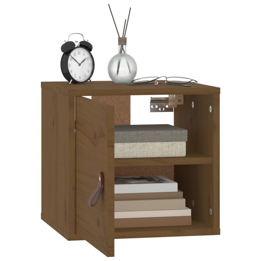 Wandkasten 31,5X30X30 Cm Massief Grenenhout 2 Honingbruin
