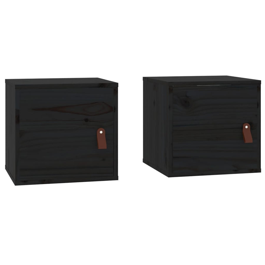Wandkasten 31,5X30X30 Cm Massief Grenenhout 2 Zwart
