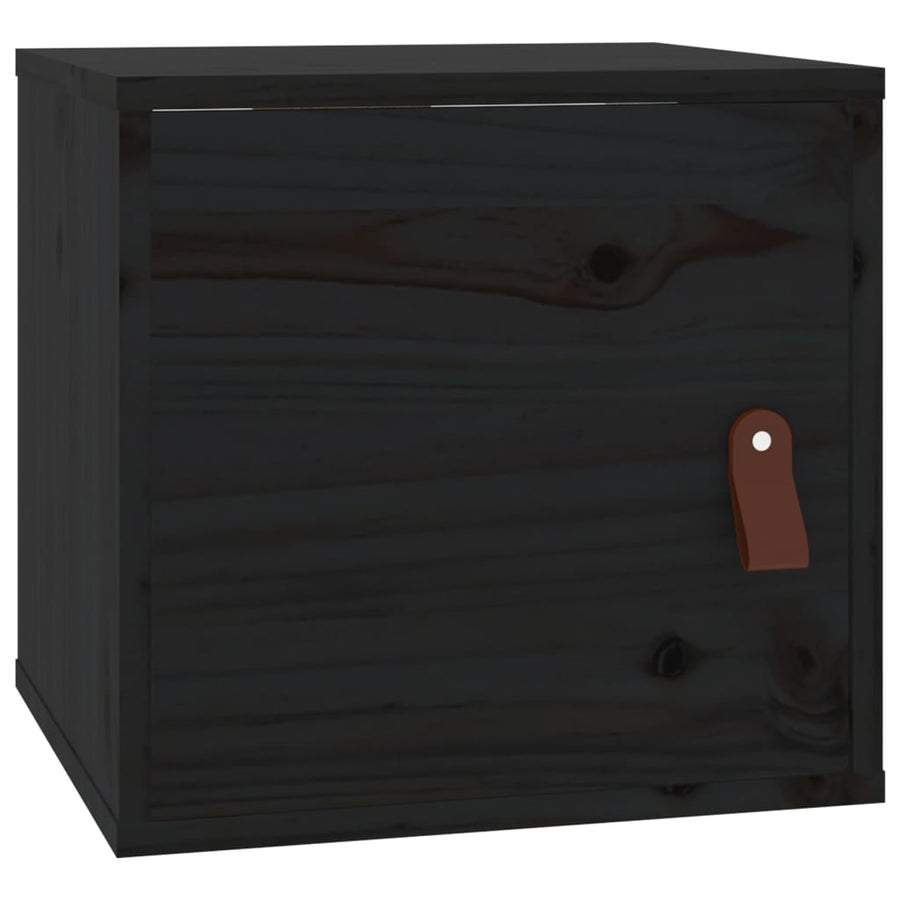 Wandkasten 31,5X30X30 Cm Massief Grenenhout 2 Zwart